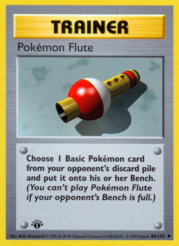 Pokemon Flute (86/102) (Shadowless) [Base Set 1st Edition]