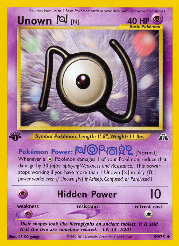 Unown [N] (50/75) [Neo Discovery 1st Edition]