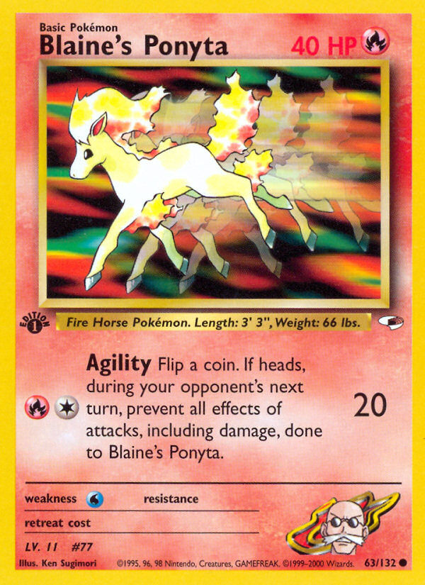 Blaine's Ponyta (63/132) [Gym Heroes 1st Edition]