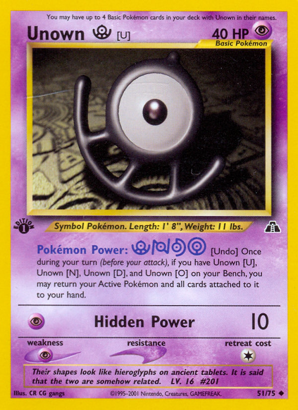 Unown [U] (51/75) [Neo Discovery 1st Edition]